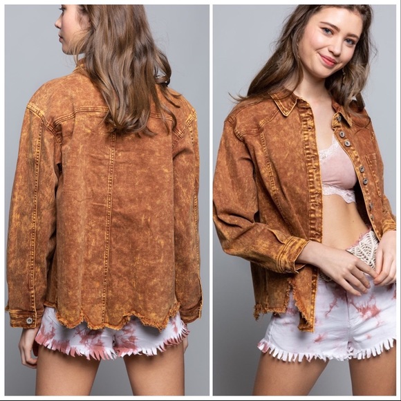 POL Vintage Wash Denim Twill Jacket - Picture 4 of 14